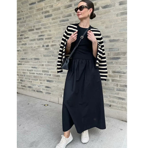 Robe longue sans manches femme – Style classique chic – Élégance fluide pour l'été