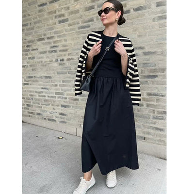 Robe longue sans manches femme – Style classique chic – Élégance fluide pour l'été