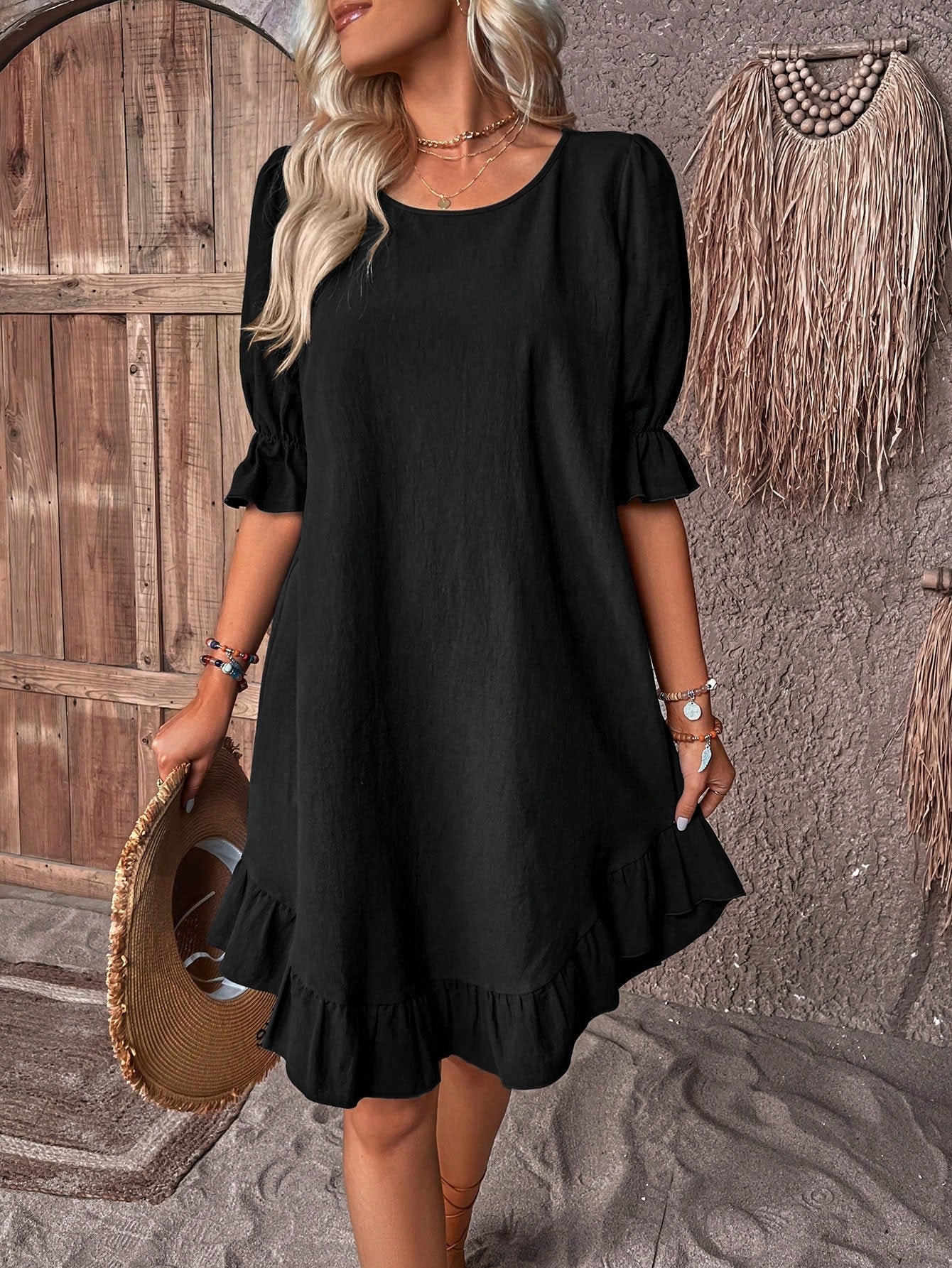 Robe d’été femme – Coupe fluide – Volants légers et tissu respirant