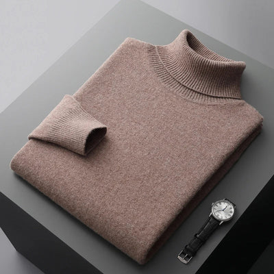 Pull Col Roulé Homme en Laine Mérinos