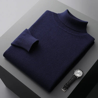 Pull Col Roulé Homme en Laine Mérinos