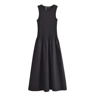 Robe longue sans manches femme – Style classique chic – Élégance fluide pour l'été
