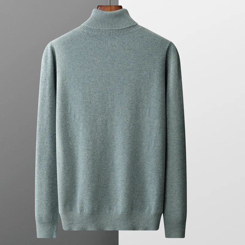 Pull Col Roulé Homme en Laine Mérinos