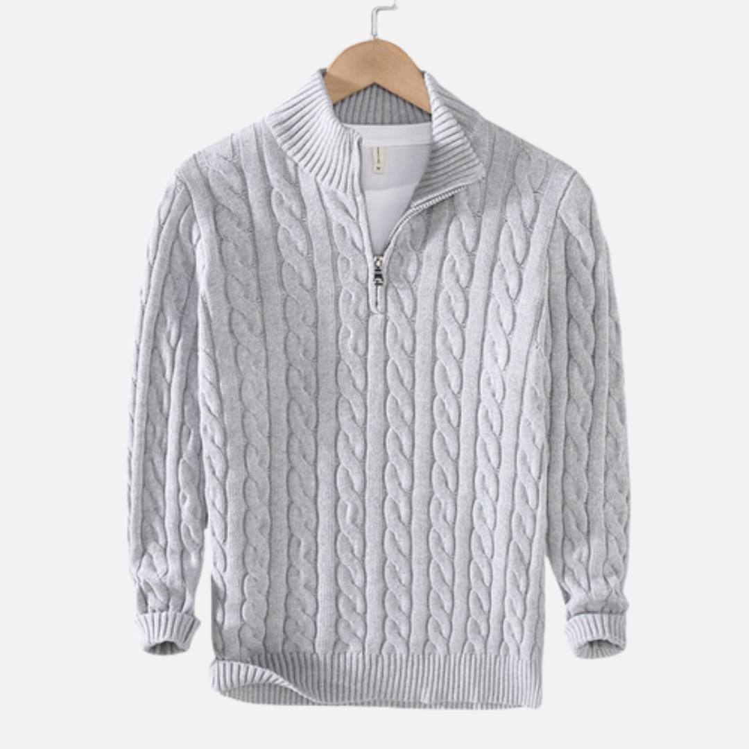 Pull demi-zip homme en coton
