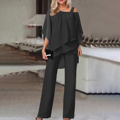 Ensemble Femme Deux Pièces | Élégant Jumpsuit avec Blouse Cold Shoulder