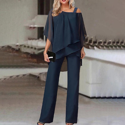 Ensemble Femme Deux Pièces | Élégant Jumpsuit avec Blouse Cold Shoulder