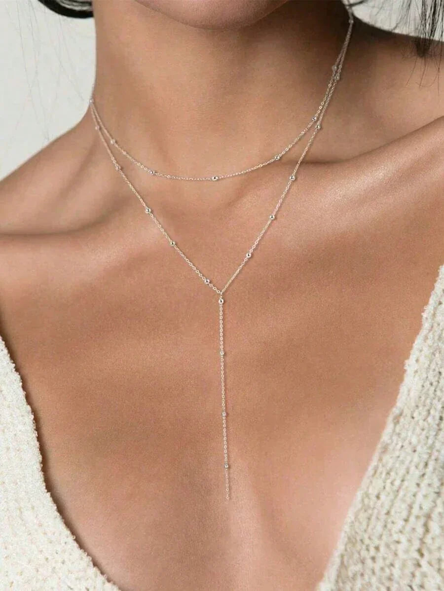 Collier Y superposé à 3 pièces - bijoux élégants pour femmes