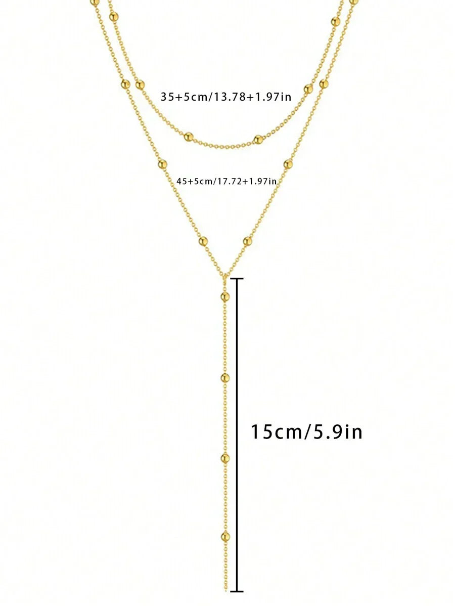 Collier Y superposé à 3 pièces - bijoux élégants pour femmes
