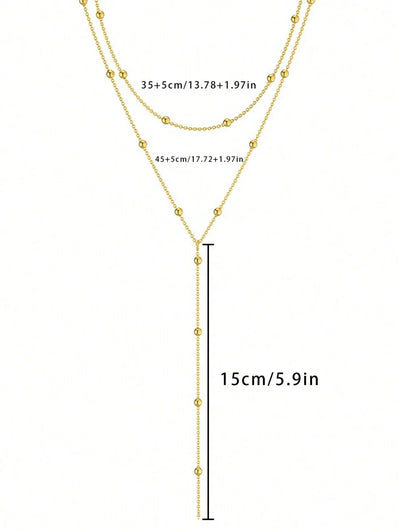 Collier Y superposé à 3 pièces - bijoux élégants pour femmes