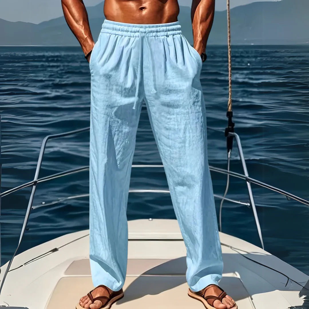 Pantalon large homme en lin – Respirant & léger | Coupe décontractée estivale