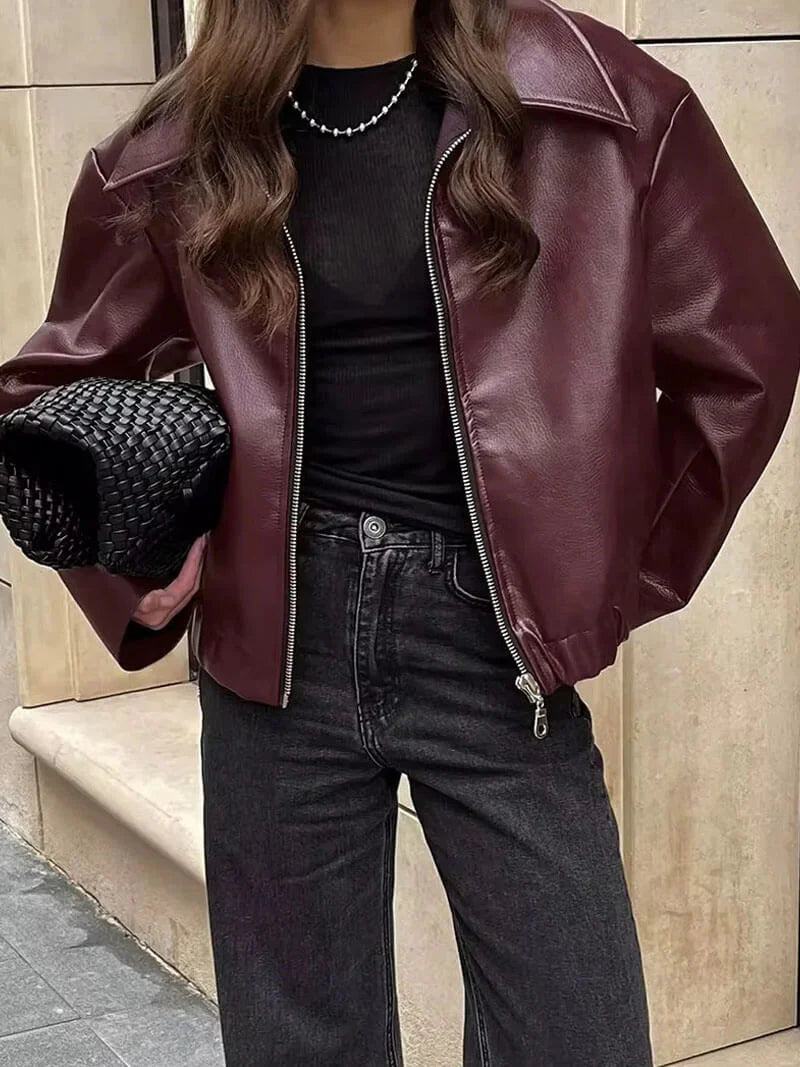 Veste en Cuir Perdue pour Femmes