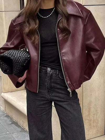 Veste en Cuir Perdue pour Femmes
