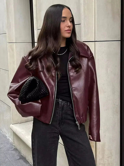 Veste en Cuir Perdue pour Femmes