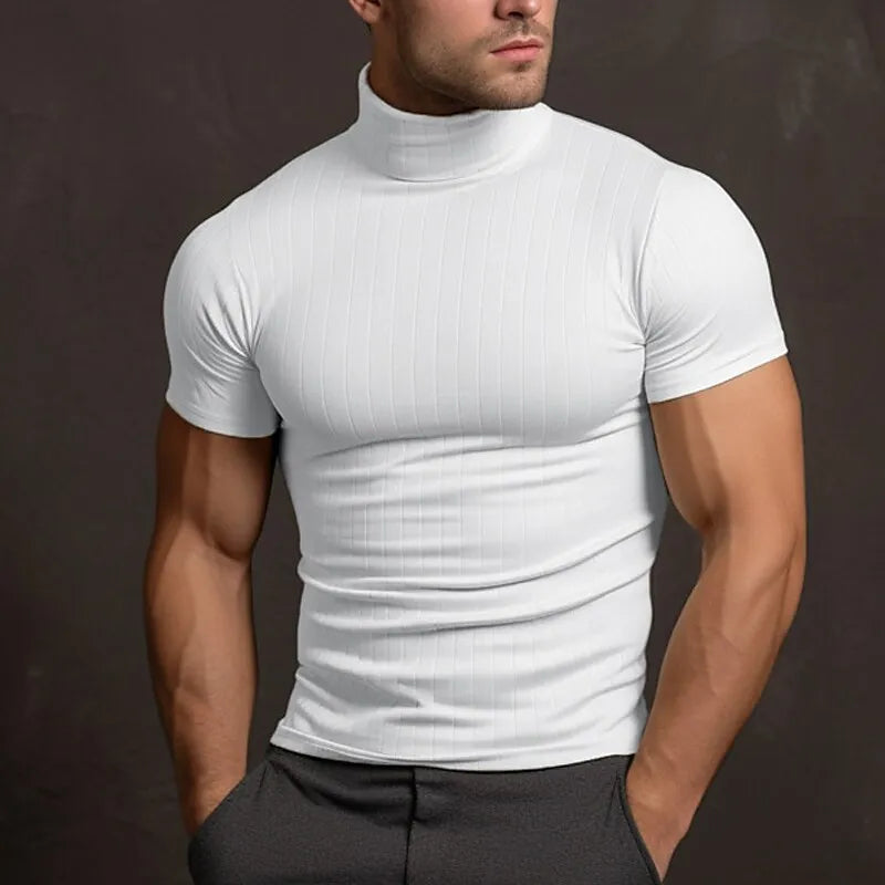 Alejandro - T-shirt à col roulé uni pour homme