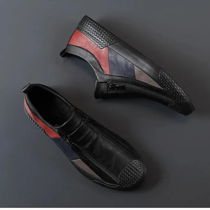 Baskets homme cuir véritable – Silhouette basse – Style artistique
