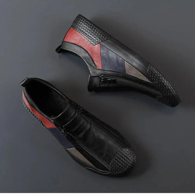 Baskets homme cuir véritable – Silhouette basse – Style artistique