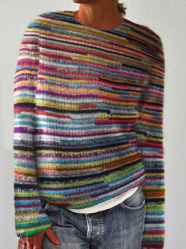 Wendy - Pull rayé unique à manches longues