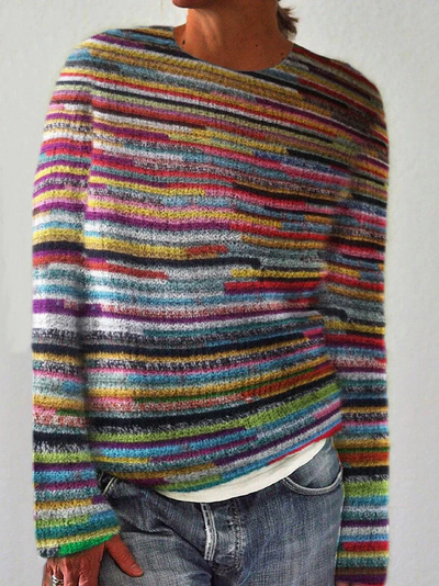 Wendy - Pull rayé unique à manches longues