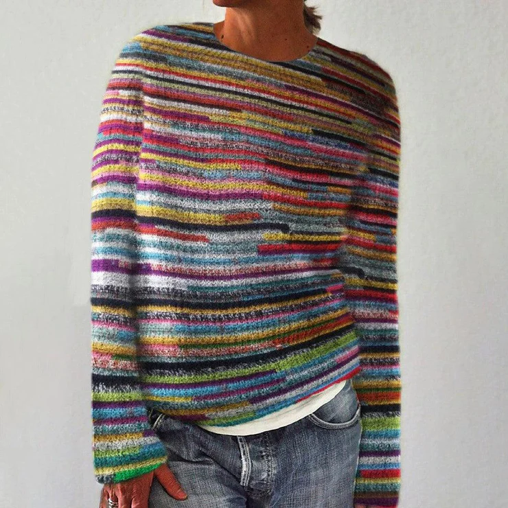 Wendy - Pull rayé unique à manches longues