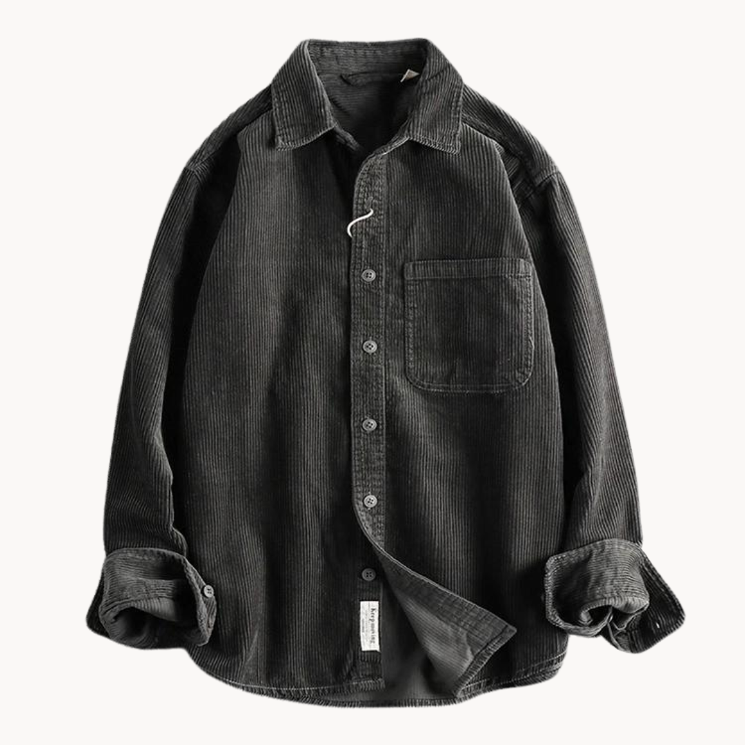 Chemise homme en velours côtelé classique