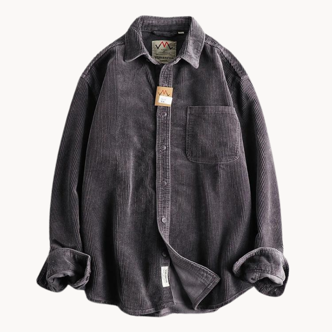 Chemise homme en velours côtelé classique