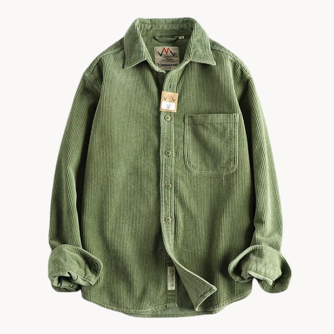 Chemise homme en velours côtelé classique