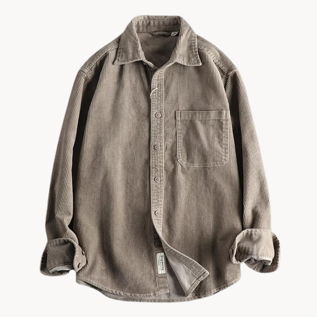 Chemise homme en velours côtelé classique