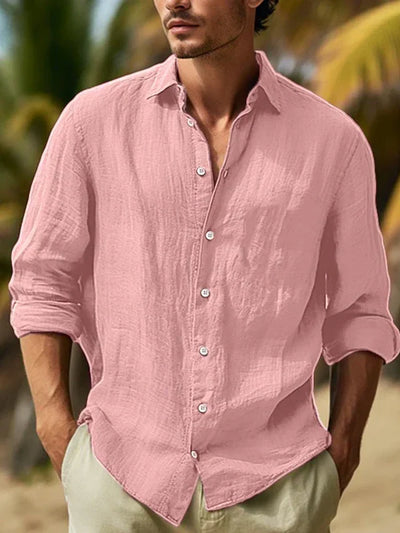 Chemise homme en lin à manches longues – Élégance naturelle et confort respirant
