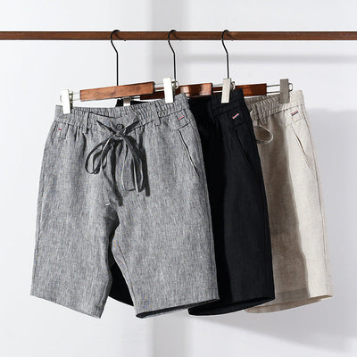 Stan – Shorts en Lin Confortables Mi-Taille en Couleur Unie