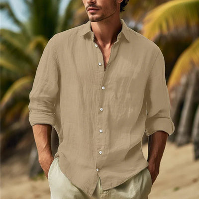 Chemise homme en lin à manches longues – Élégance naturelle et confort respirant