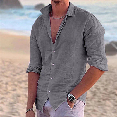 Chemise homme en lin et coton – Respirante et boutonnée | Style estival décontracté