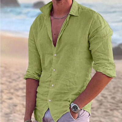 Chemise homme en lin et coton – Respirante et boutonnée | Style estival décontracté