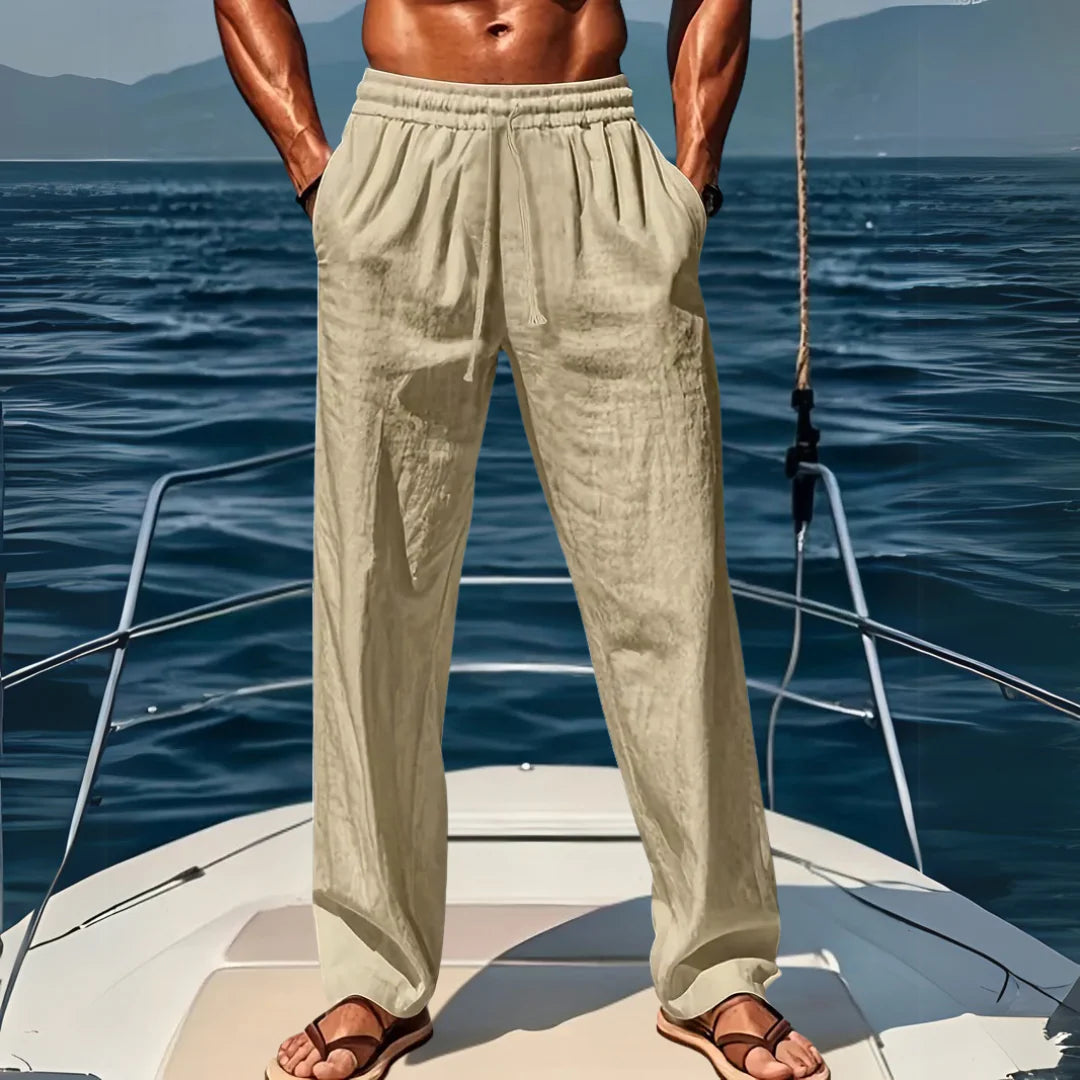 Pantalon large homme en lin – Respirant & léger | Coupe décontractée estivale