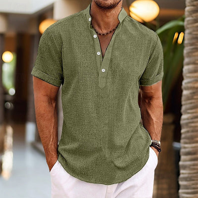Chemise homme en lin – Légère, respirante et manches courtes pour un style estival élégant