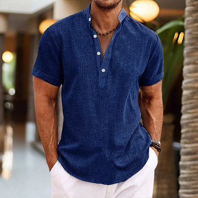 Chemise homme en lin – Légère, respirante et manches courtes pour un style estival élégant