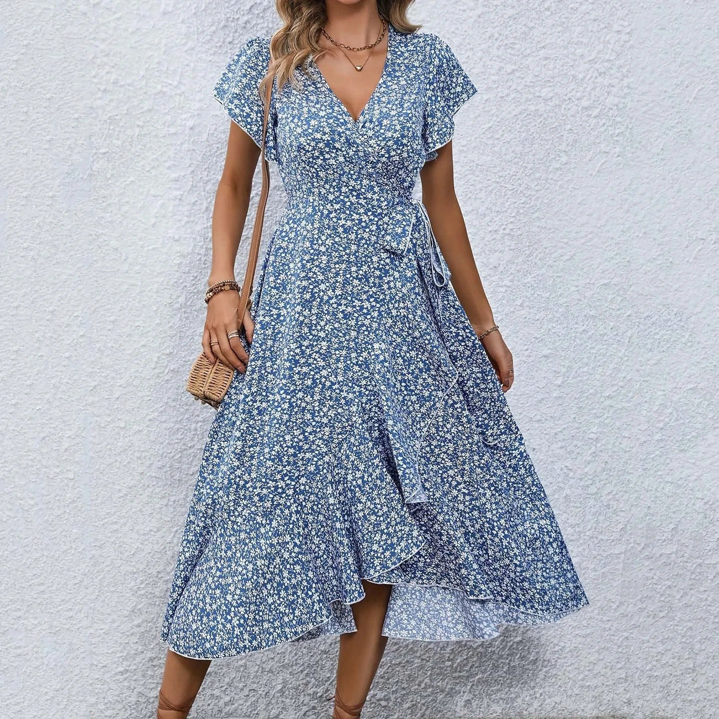 Margarethe robe portefeuille florale pour femme