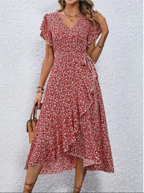 Margarethe robe portefeuille florale pour femme