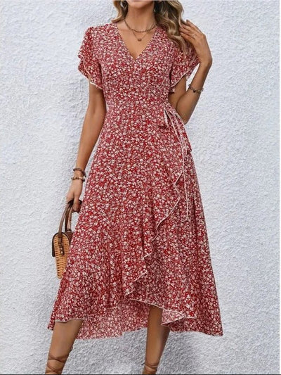 Margarethe robe portefeuille florale pour femme