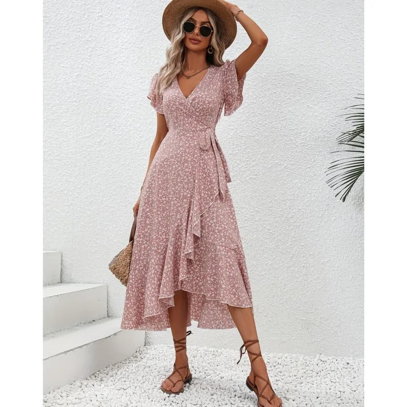 Margarethe robe portefeuille florale pour femme