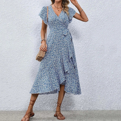 Margarethe robe portefeuille florale pour femme