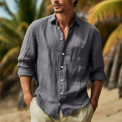 Chemise homme en lin à manches longues – Élégance naturelle et confort respirant