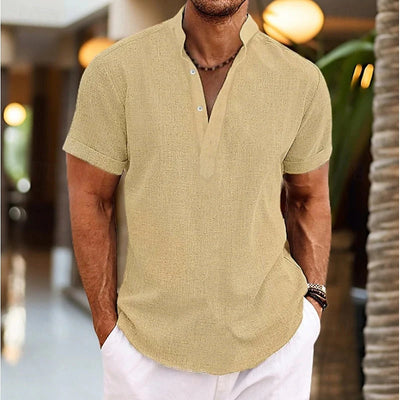 Chemise homme en lin – Légère, respirante et manches courtes pour un style estival élégant