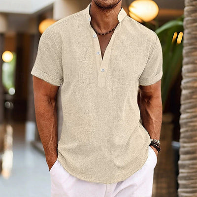 Chemise homme en lin – Légère, respirante et manches courtes pour un style estival élégant
