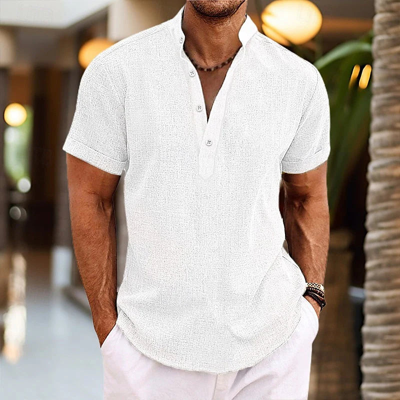 Chemise homme en lin – Légère, respirante et manches courtes pour un style estival élégant