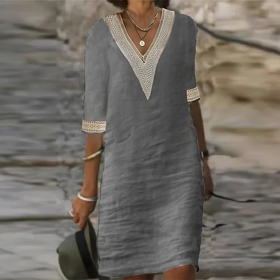 Celine | Robe d'été en Coton et Lin, Robe d'été Respirante