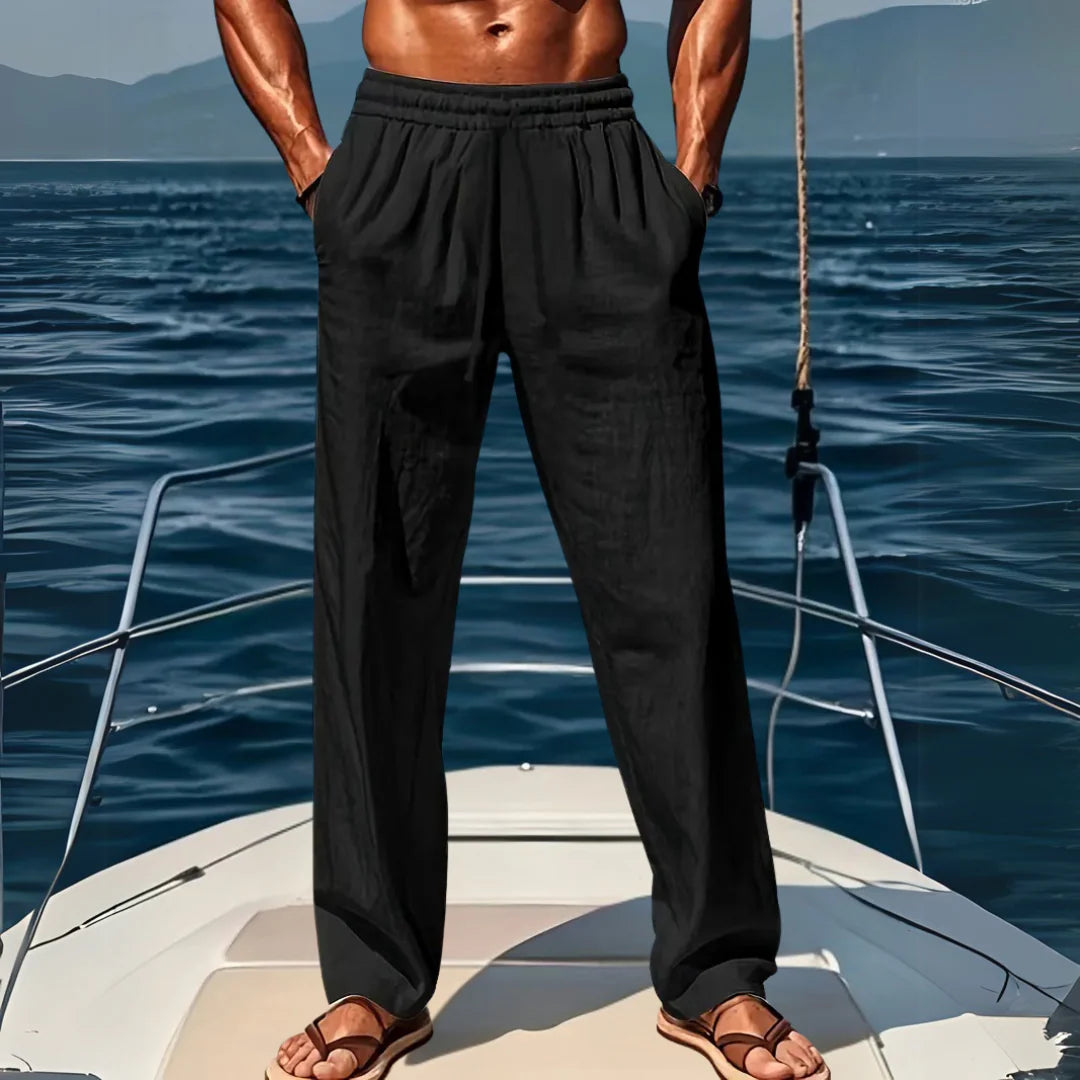 Pantalon large homme en lin – Respirant & léger | Coupe décontractée estivale