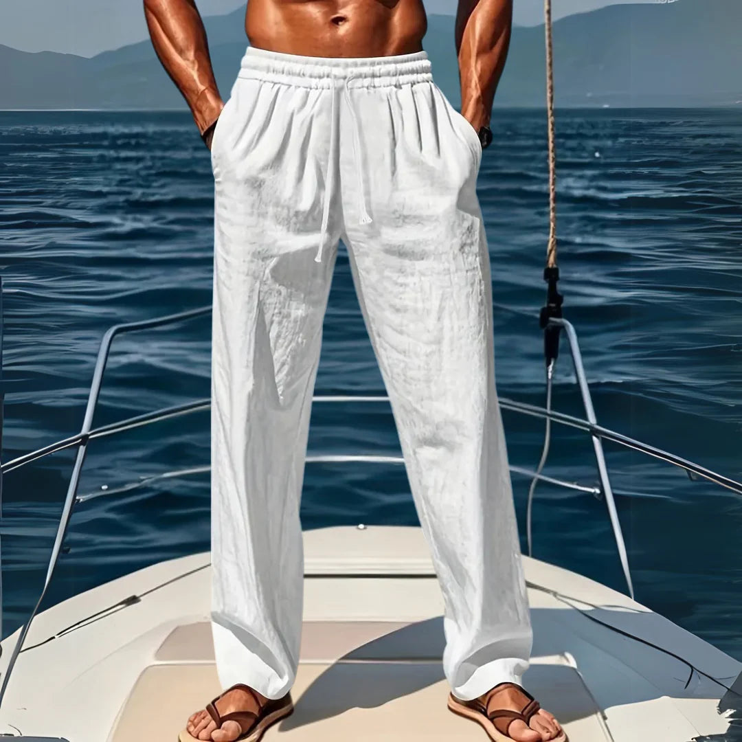 Pantalon large homme en lin – Respirant & léger | Coupe décontractée estivale
