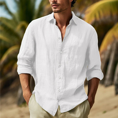 Chemise homme en lin à manches longues – Élégance naturelle et confort respirant