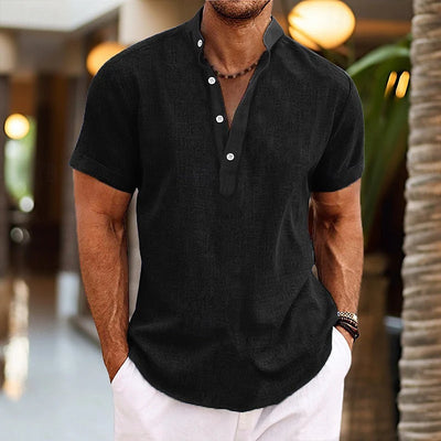 Chemise homme en lin – Légère, respirante et manches courtes pour un style estival élégant